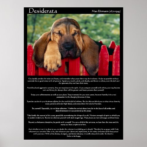 Desiderata Bloodhound Posters