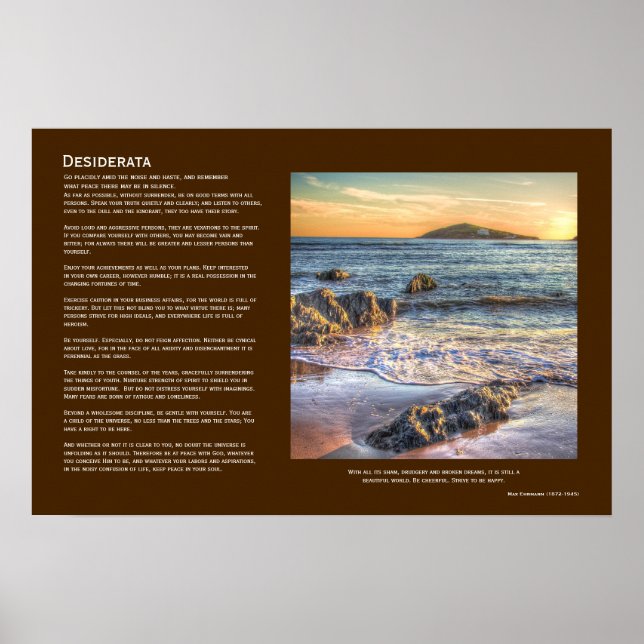 Desiderata - Burgh Island from Bantham at Sundown Poster (Front)