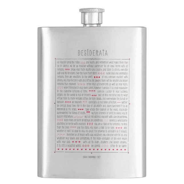 Desiderata by Max Ehrmann Flask (Front)