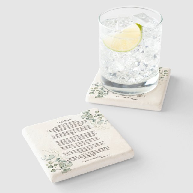 Desiderata by Max Ehrmann  Stone Coaster (Side)