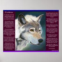 Desiderata by Max Ehrmann white wolf Posters