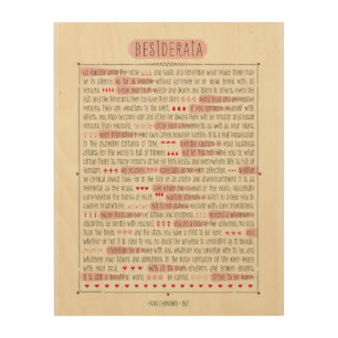 Desiderata by Max Ehrmann Wood Wall Decor