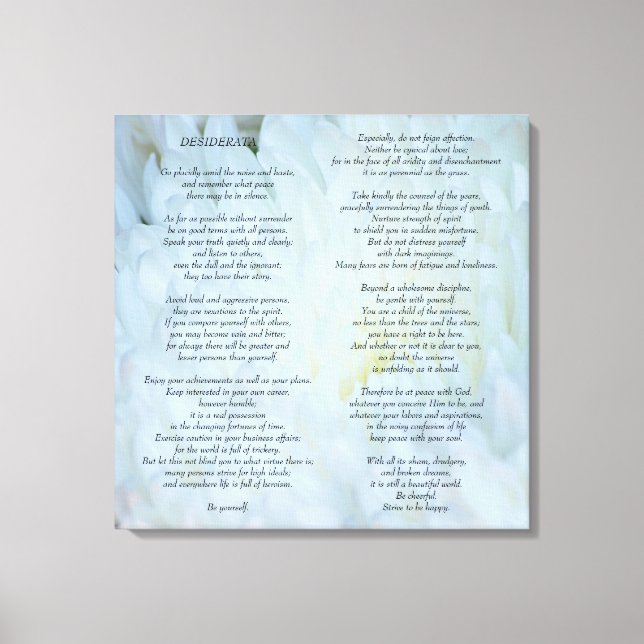Desiderata Canvas Print (Front)