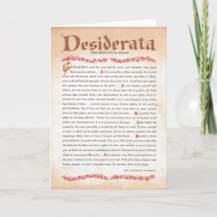 DESIDERATA Card