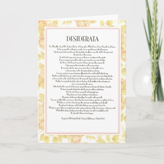 DESIDERATA Card=Floral Holiday Card (Front)