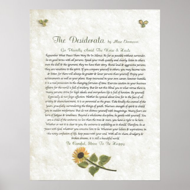 DESIDERATA  Careful Daisies Poster (Front)
