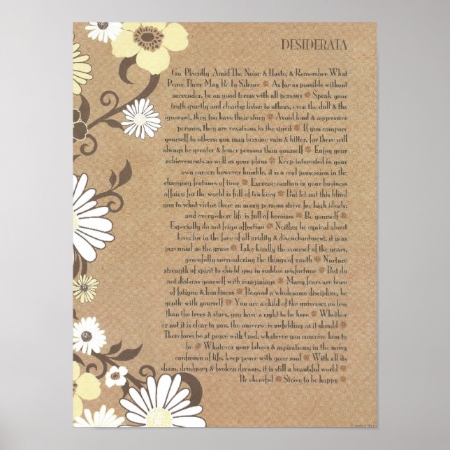 DESIDERATA Cheerful Organic Daisies Poster (Front)
