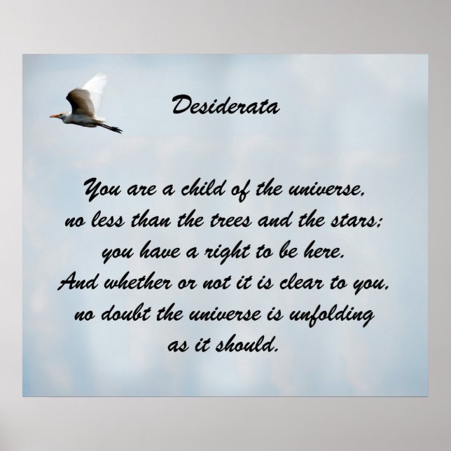 Desiderata Child of Universe Poster (Front)