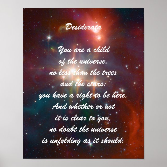 Desiderata Child of Universe Poster (Front)