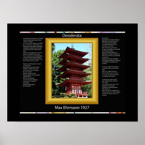 DESIDERATA Chinese Temple Posters