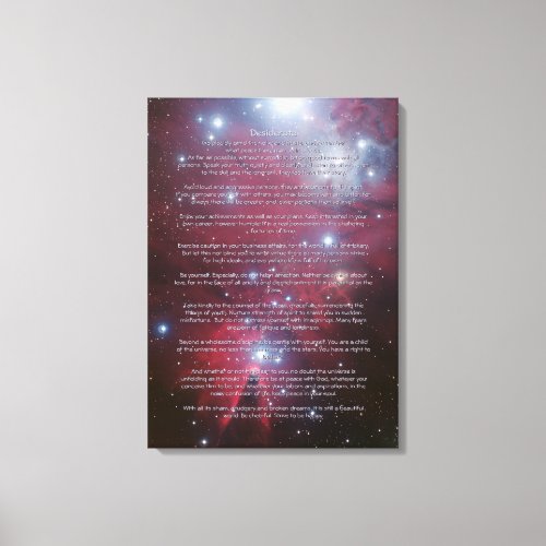 Desiderata _ Christmas Tree Cluster Cone Nebula Canvas Print