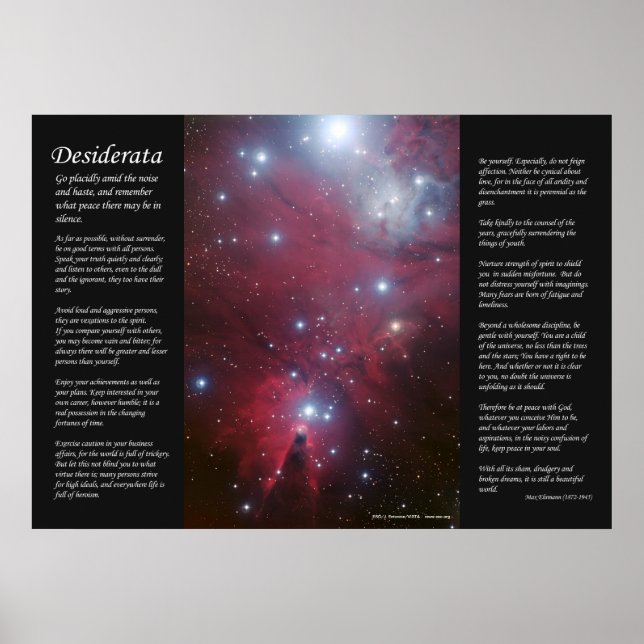 Desiderata - Christmas Tree Cluster & Cone Nebula Poster (Front)