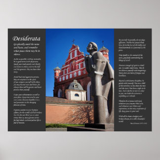 Desiderata - Church and Statue Poster