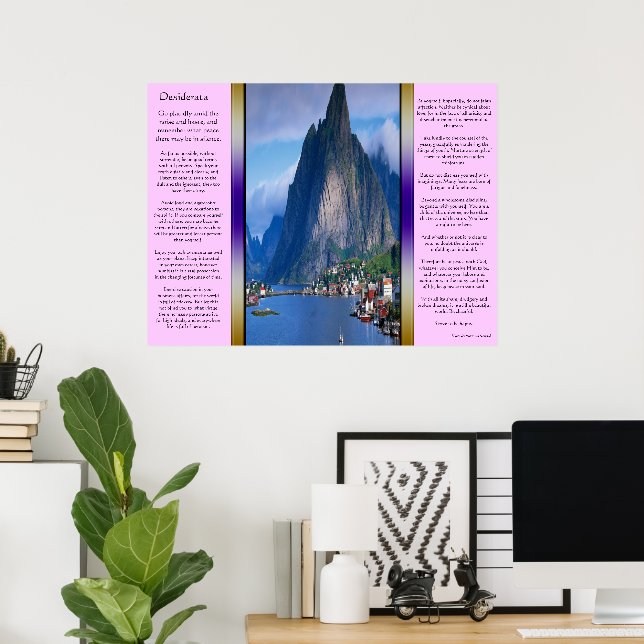 Desiderata coastal mountain view poster (Home Office)