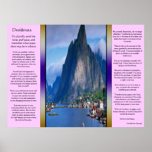 Desiderata coastal mountain view poster