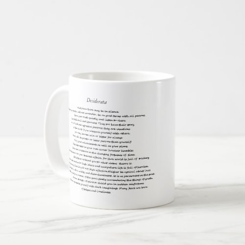 DESIDERATA CUSTOM MUG