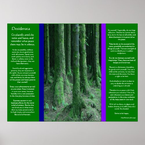 DESIDERATA Dark Mossy Forest Posters