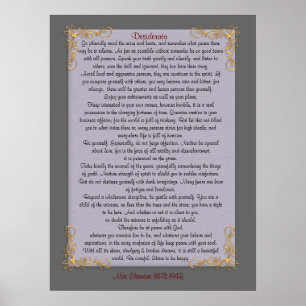 Desiderata "desired things", customizable colors poster