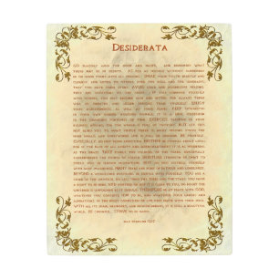 DESIDERATA (DESIRED THINGS) Gold Filigree Trim Met Metal Print