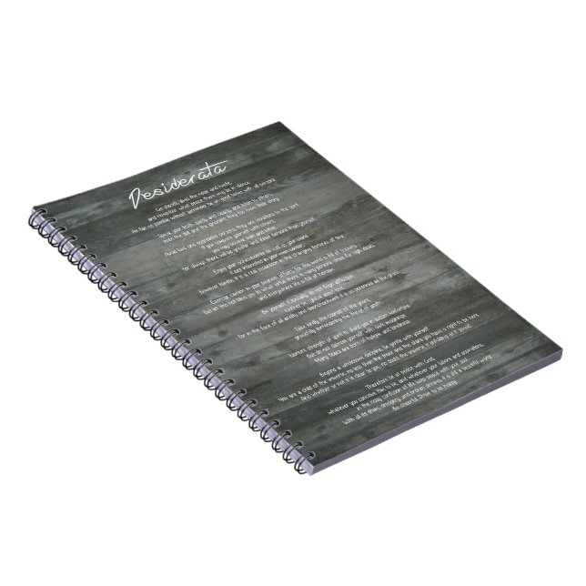 Desiderata "Desired Things" Inspirational Print Notebook (Right Side)