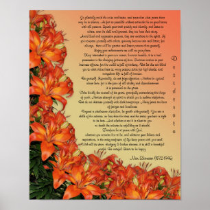 Desiderata "desired things", prose asian lilies poster