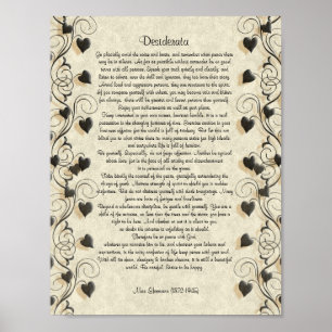 Desiderata "desired things", prose on parchment poster