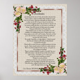 Desiderata "desired things" roses and calla lilies poster