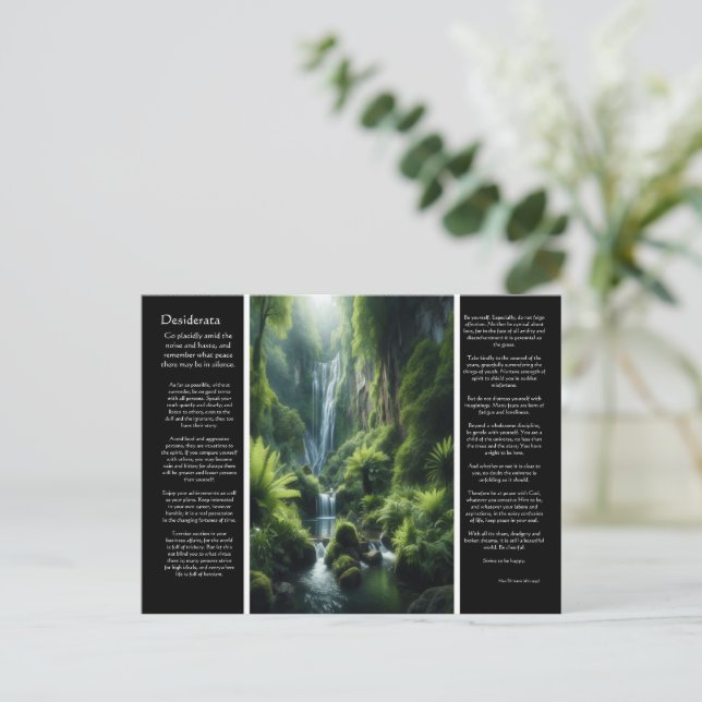 DESIDERATA Emerald Falls: A Peaceful Retreat Postcard (Standing Front)
