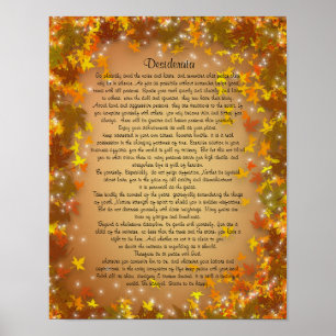 Desiderata Fall leaves background Poster