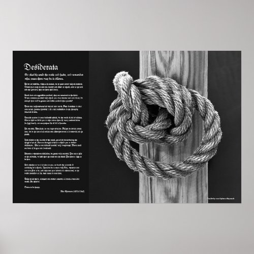 Desiderata - Fine Art Minimalist Knot A Rope Knot Poster