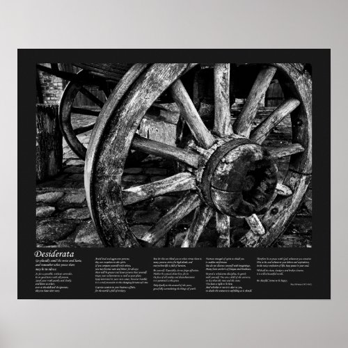 Desiderata _ Fine Art Vintage Wagon Wheel Poster