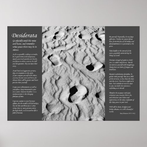 Desiderata _ Footprints In The Sand Poster