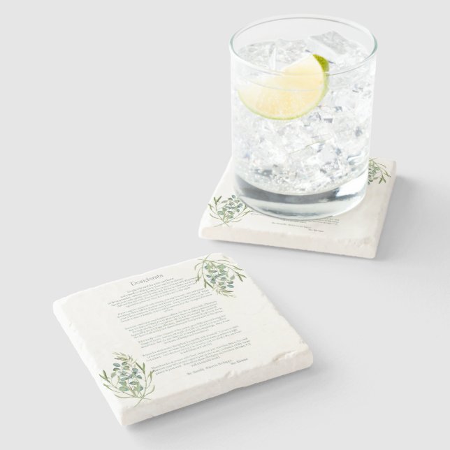 Desiderata Green Eucalyptus Stone Coaster (Side)