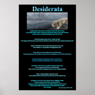 Desiderata Grey Wolves Drinking Posters