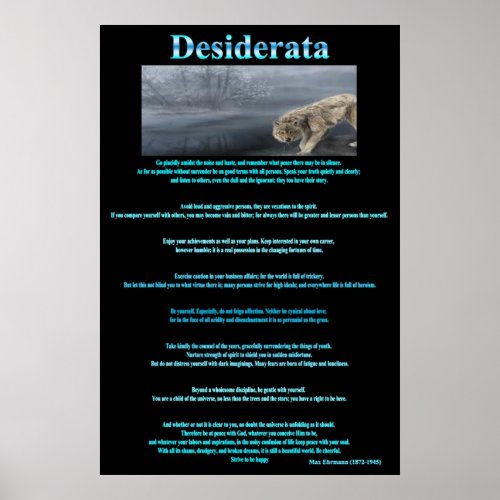 Desiderata Grey Wolves  Drinking Posters