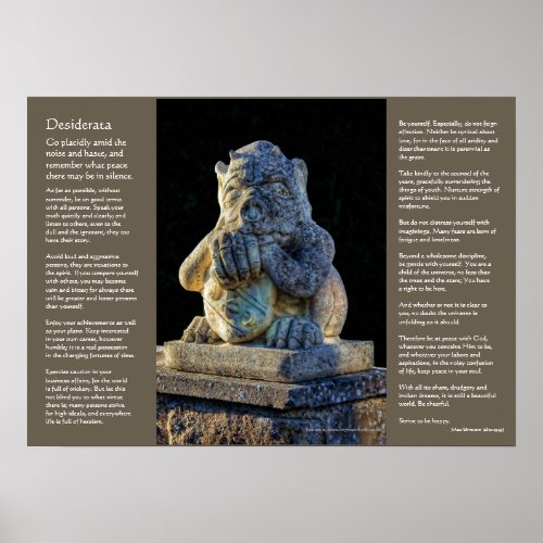 Desiderata _ Horned Clawed  Wary Grotesque Poster