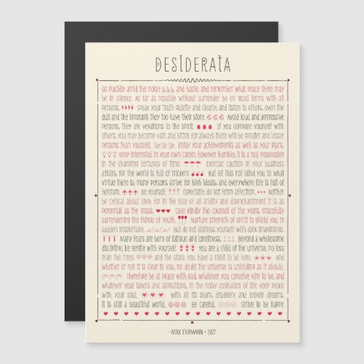 Desiderata Inspirational Poem (Front/Back)