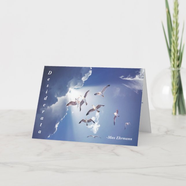 Desiderata, Inspirational Poem About Life Card (Front)