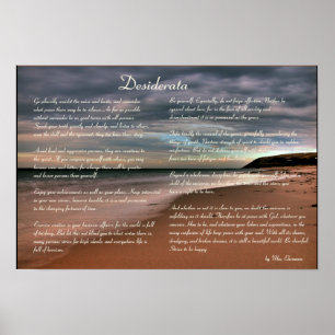 Desiderata  Inspirational Poem and Seashore Poster