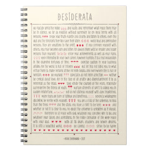 Desiderata Inspirational Poem Notebook
