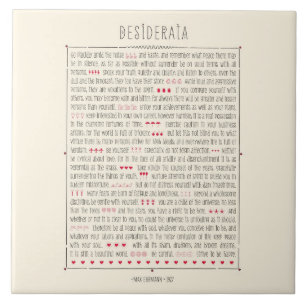 Desiderata Inspirational Poem Tile
