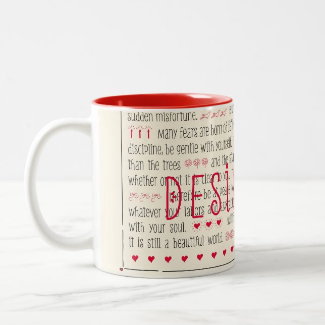 Desiderata Inspirational Poem Two-Tone Coffee Mug (Left)