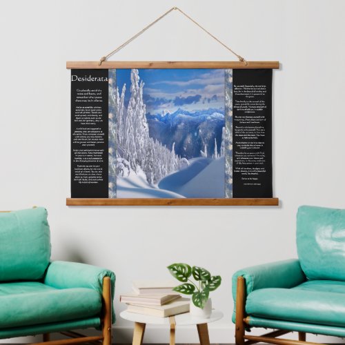Desiderata Majestic Snow Top Mountain View  Hanging Tapestry