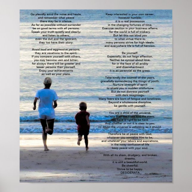 Desiderata Max Ehrmann Go Placidly Poster (Front)