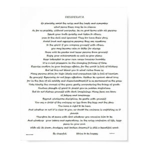 DESIDERATA MAX EHRMANN  POSTER