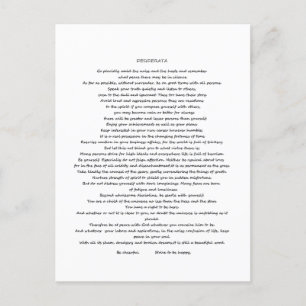 DESIDERATA MAX ERHMANN POSTCARD
