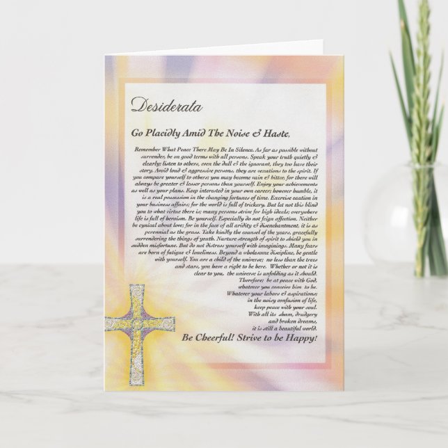 DESIDERATA Mosaic Cross Card (Front)