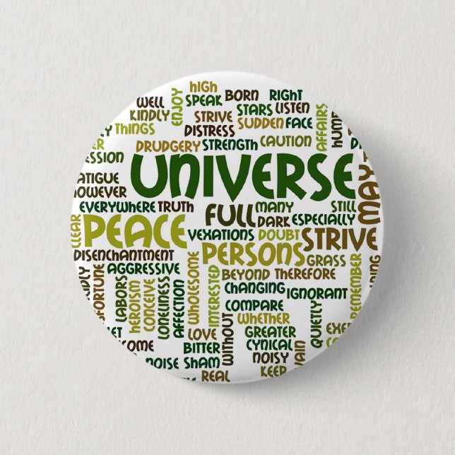 Desiderata Motivational Poem Words Badge Button (Front)
