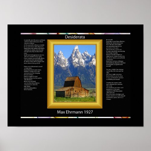 DESIDERATA Mountain Barn Posters