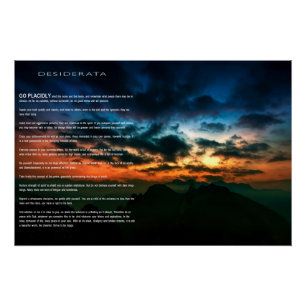 DESIDERATA Mountain Sunset Poster